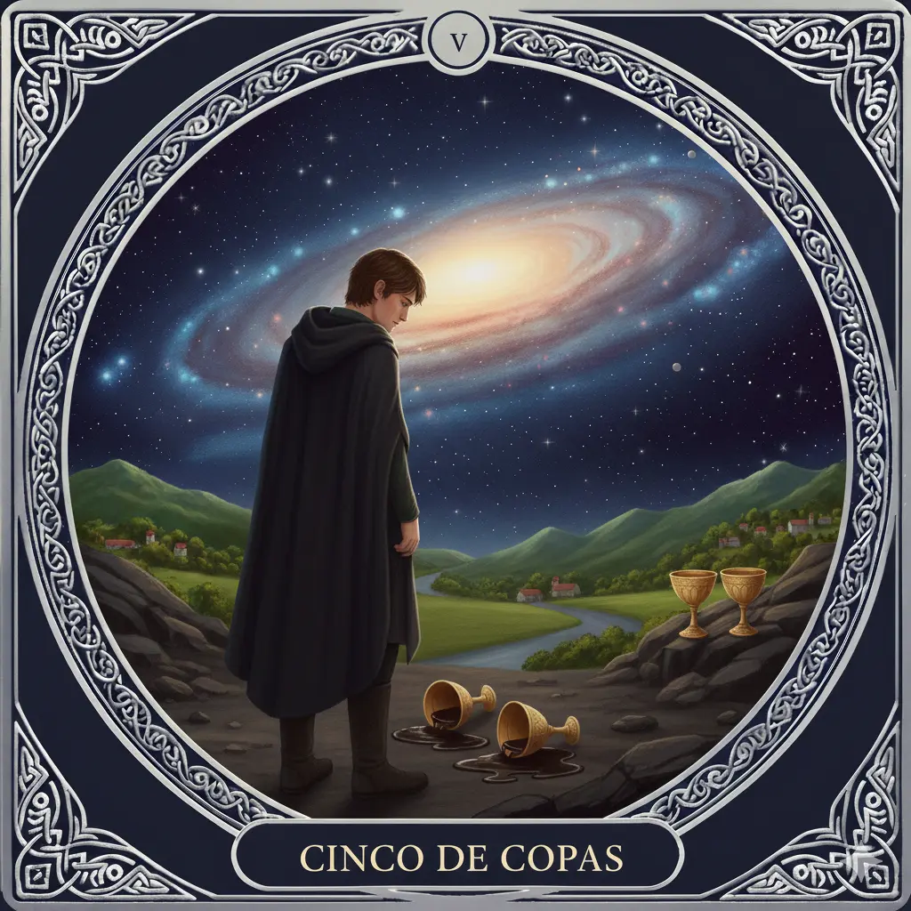 Cinco de Copas no Tarot: Significado Completo, Amor, Perda, Luto, Reconciliação, Espiritualidade e Leitura Invertida 4 Cinco de Copas no Tarot: Significado Completo, Amor, Perda, Luto, Reconciliação, Espiritualidade e Leitura Invertida