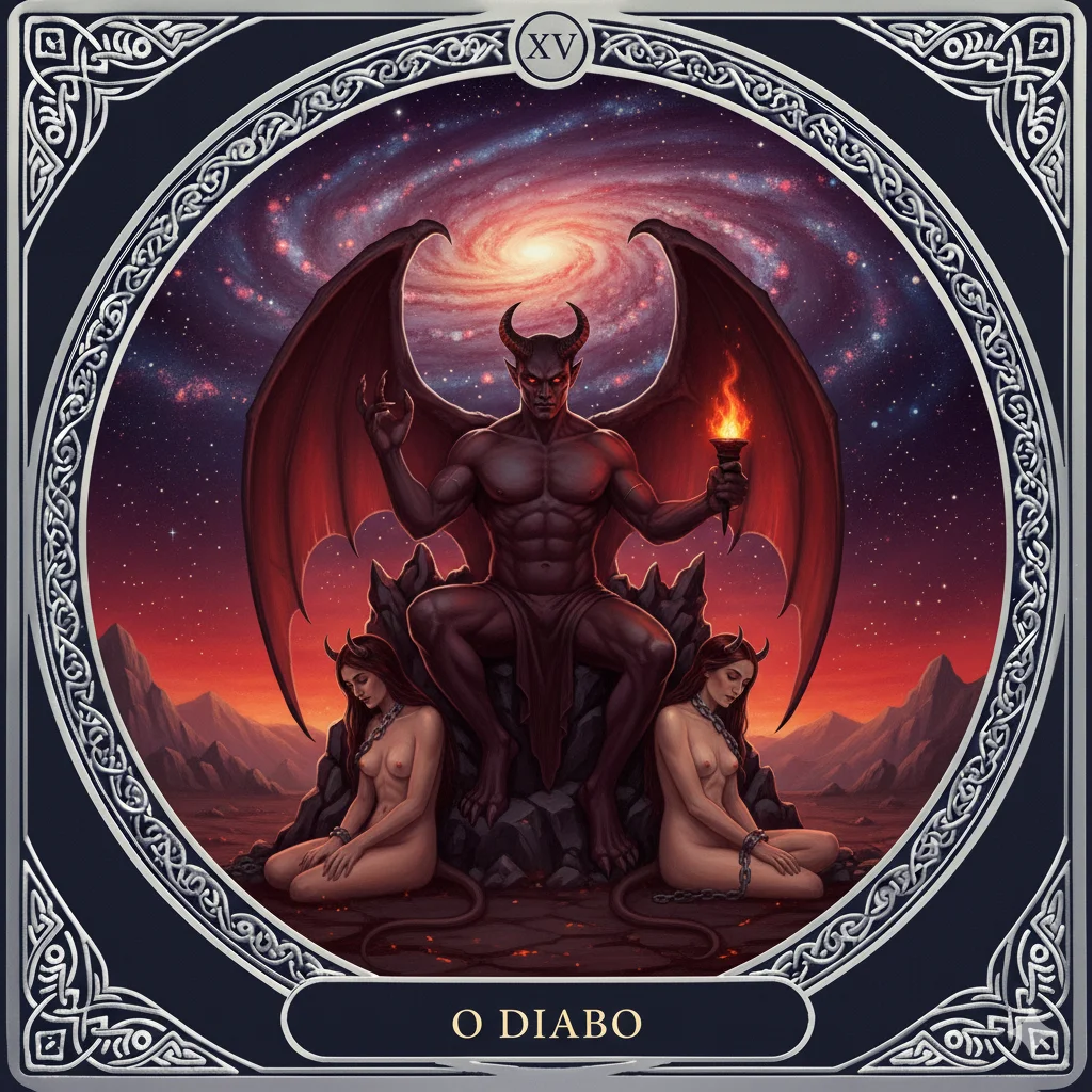 O Diabo do Tarot: Significado Completo, Amor, Sexo, Relacionamentos Tóxicos, Vícios, Dinheiro, Karma, Poder, Sombra, Invertido, Sim ou Não e Interpretação Psicológica Profunda 7 O Diabo do Tarot: Significado Completo, Amor, Sexo, Relacionamentos Tóxicos, Vícios, Dinheiro, Karma, Poder, Sombra, Invertido, Sim ou Não e Interpretação Psicológica Profunda