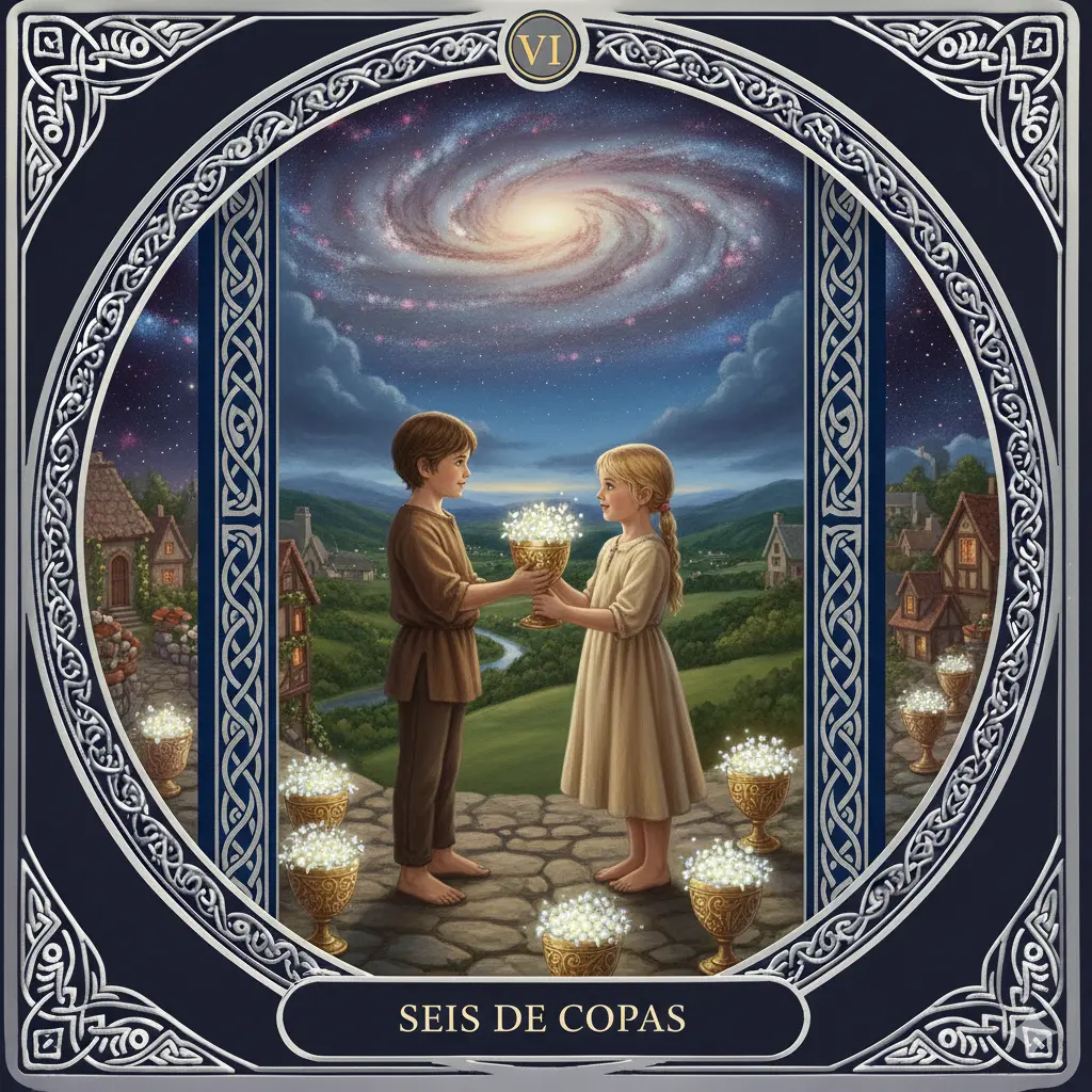 Seis de Copas no Tarot: Significado Completo, Amor, Passado, Reconciliação, Karma, Espiritualidade e Leitura Invertida 3 Seis de Copas no Tarot: Significado Completo, Amor, Passado, Reconciliação, Karma, Espiritualidade e Leitura Invertida
