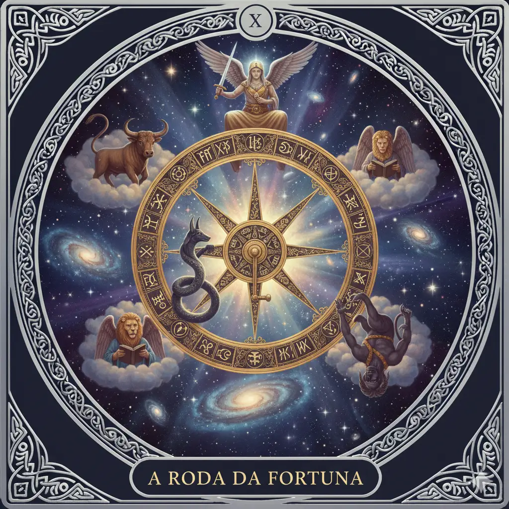 A Roda da Fortuna do Tarô: Significado Completo, Amor, Trabalho, Dinheiro, Destino, Karma, Futuro, Sim ou Não e Interpretação Profunda 10 A Roda da Fortuna do Tarô: Significado Completo, Amor, Trabalho, Dinheiro, Destino, Karma, Futuro, Sim ou Não e Interpretação Profunda