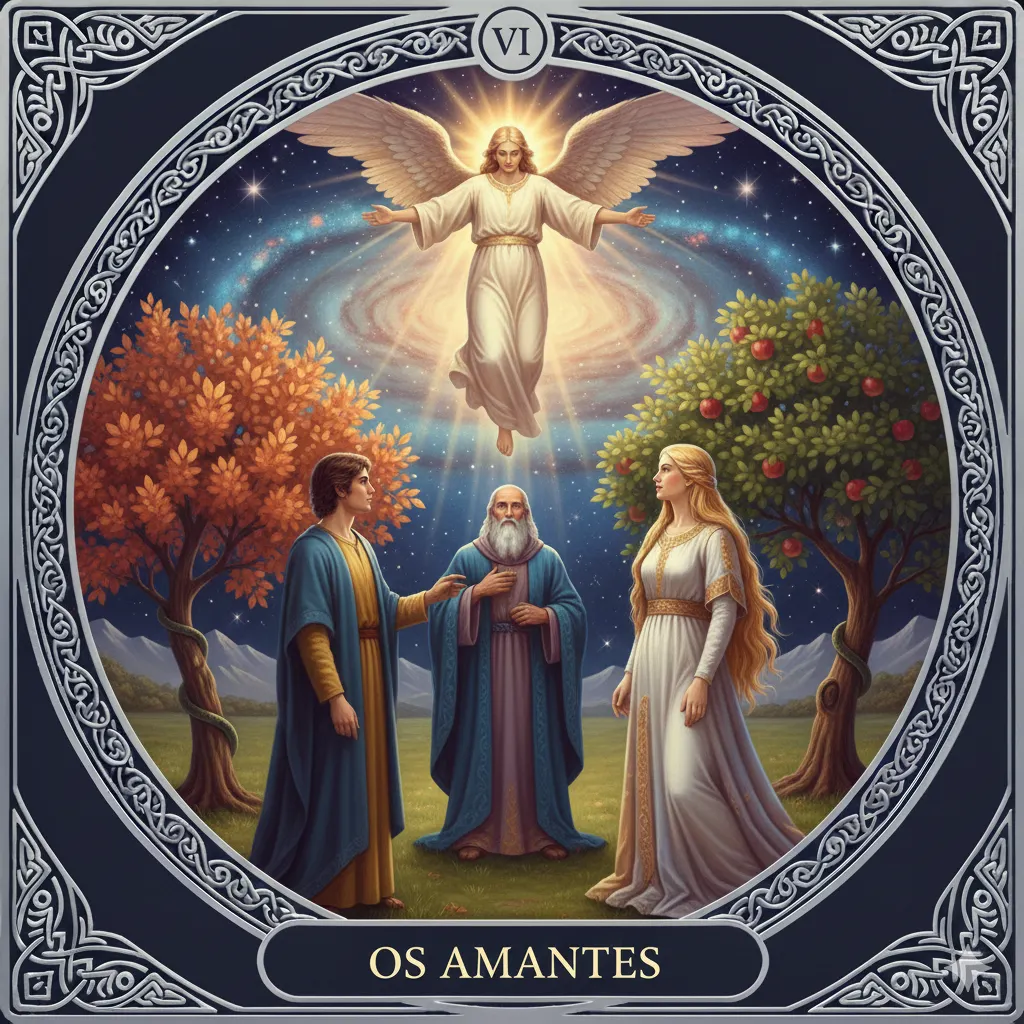 Os Amantes do Tarot: Significado Completo da Carta, Amor, Escolhas, Casamento, Relacionamentos, Trabalho, Espiritualidade e Interpretação Profunda 4 Os Amantes do Tarot: Significado Completo da Carta, Amor, Escolhas, Casamento, Relacionamentos, Trabalho, Espiritualidade e Interpretação Profunda